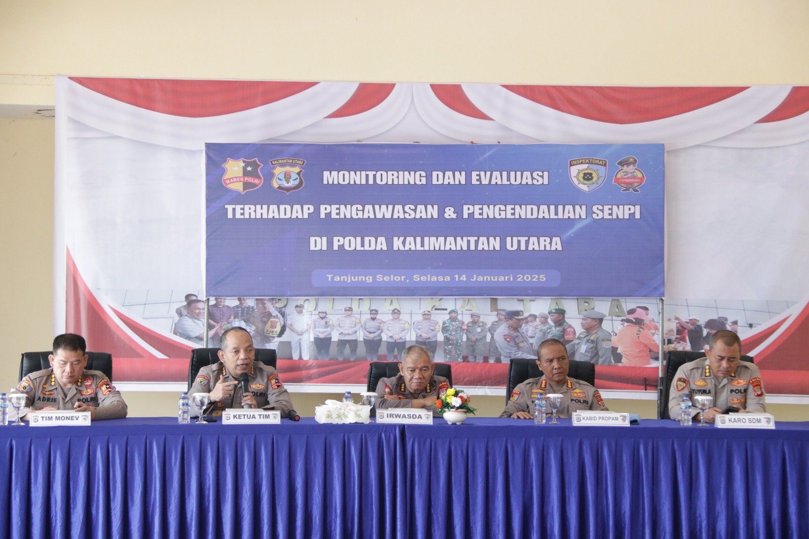 Tim Itwasum Mabes Polri Melaksanakan Kegiatan Monitoring dan Evaluasi terhadap Pengawasan dan Pengendalian Senpi di Polda Kalimantan Utara