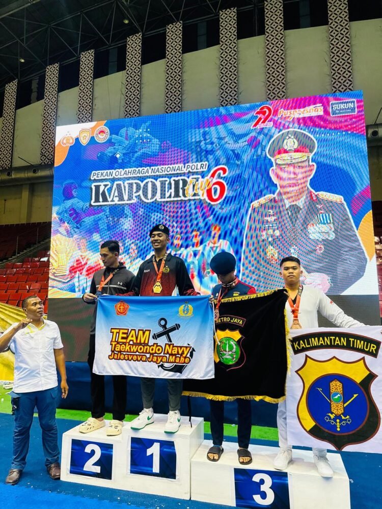 Bripda Edo Anggota Batalyon A Brimob Kaltim, Raih Medali Emas dan Perunggu Kejurnas Taekwondo Kapolri Cup 2025