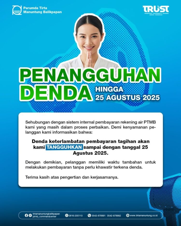 PTMB Umumkan Penangguhan Denda Keterlambatan Pembayaran Rekening Air