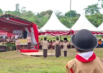 Rahmawati Bacakan Pesan Ketua Kwarnas di HUT Pramuka ke-64   
