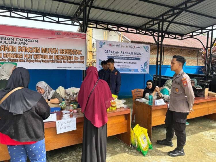 Polresta Bulungan Gelar Gerakan Pangan Murah di Tanjung Palas Hilir
