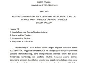 Tarakan Siaga Bencana, Wali Kota Terbitkan Surat Edaran Hadapi Cuaca Ekstrem Akhir Tahun