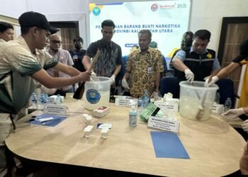Penindakan Dua Kasus Narkoba, BNNP Kaltara Musnahkan Sabu 1,2 Kg