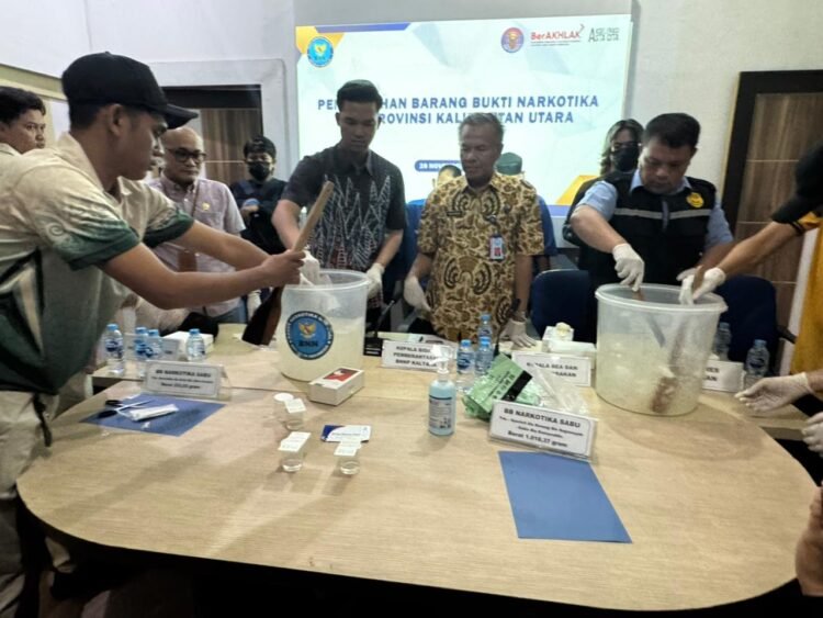 Penindakan Dua Kasus Narkoba, BNNP Kaltara Musnahkan Sabu 1,2 Kg