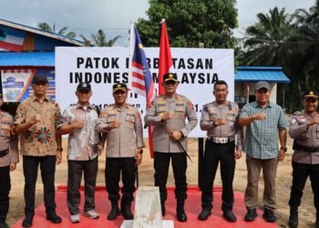Kapolda Kaltara Tinjau Patok Perbatasan Indonesia–Malaysia di Sebatik