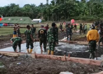 TNI AD dan Pemda Percepat Pembangunan Huntara Pascabencana di Palembayan