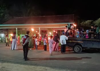 Polisi Amankan Pawai Obor Sambut Ramadan di Tanjung Palas Utara