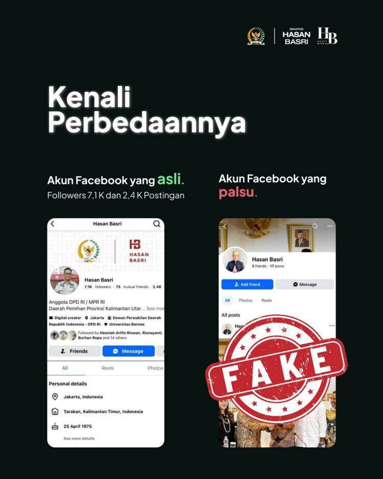 Waspada Akun Facebook Palsu, Ketua PURT DPD/MPR RI Ingatkan Masyarakat