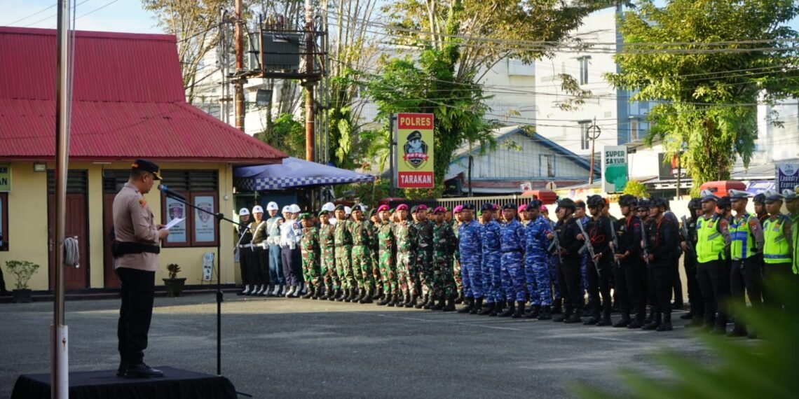 Hadiri Apel Gabungan,Kodim 0907/Trk Siap Dukung Pengamanan Malam Takbiran