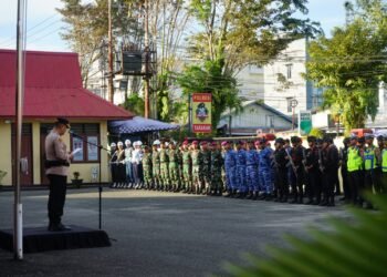 Hadiri Apel Gabungan,Kodim 0907/Trk Siap Dukung Pengamanan Malam Takbiran