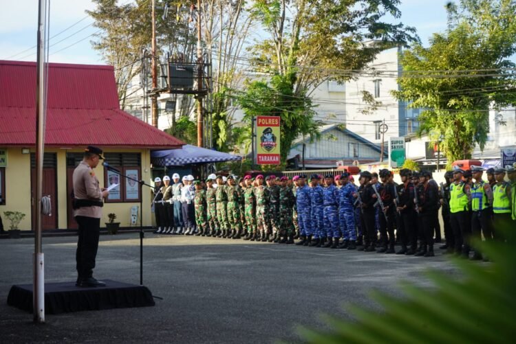 Hadiri Apel Gabungan,Kodim 0907/Trk Siap Dukung Pengamanan Malam Takbiran