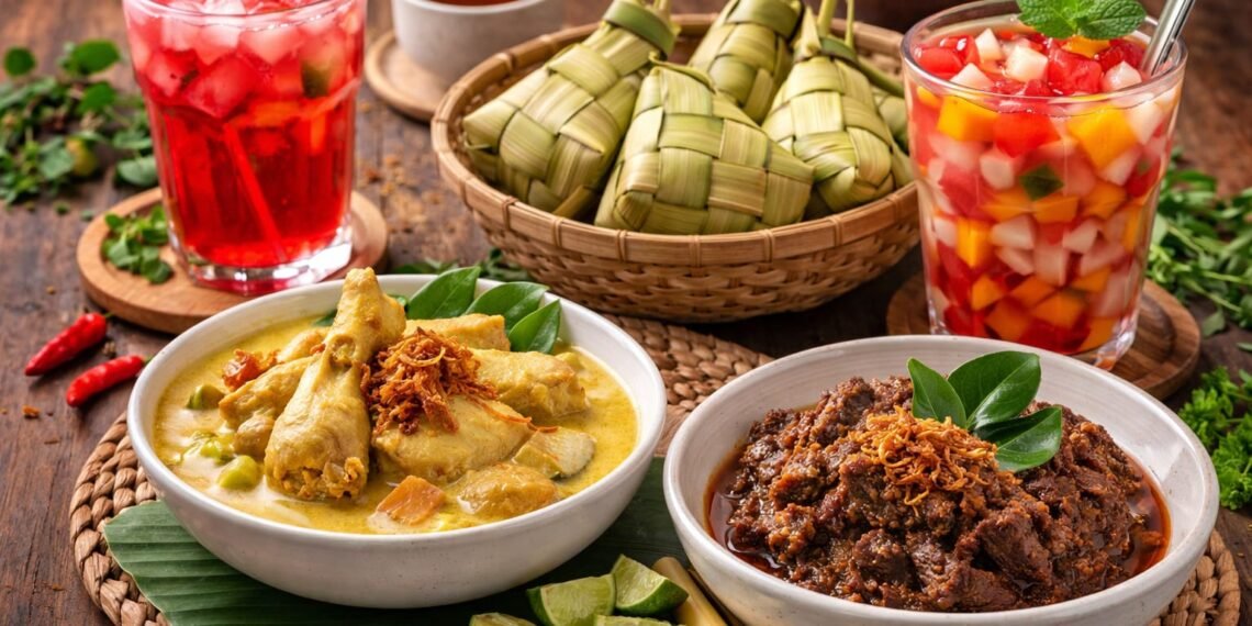 Sajian Wajib Lebaran: Opor Ayam, Rendang, Ketupat, dan Minuman Segar untuk Tamu