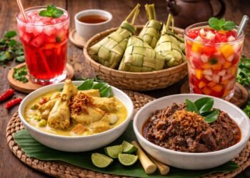 Sajian Wajib Lebaran: Opor Ayam, Rendang, Ketupat, dan Minuman Segar untuk Tamu
