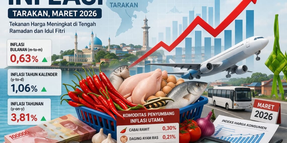 Inflasi Tahunan Tarakan Tembus 3,81 Persen di Triwulan I 2026