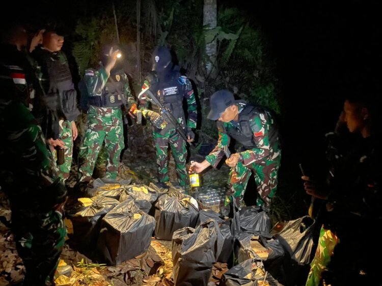 Dua Pelaku Kabur ke Malaysia, Satgas Pamtas Amankan Miras Selundupan