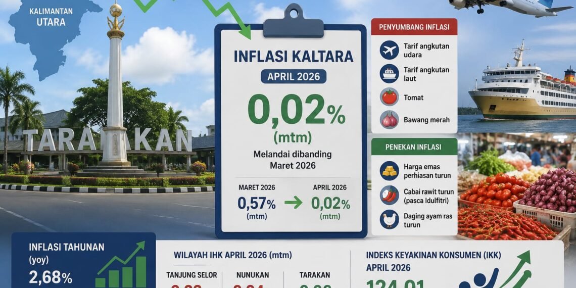 Inflasi Kaltara Melandai pada April 2026, Optimisme Konsumen Tetap Tinggi