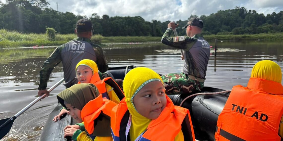 Tanamkan Disiplin dan Nasionalisme Sejak Dini, Yonif Khusus 614/RJP Gelar Outbound Edukatif 