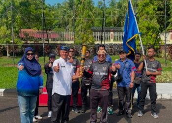 Kirab Obor Porwada II Kaltara Tiba di Bumi Paguntaka, PWI Tarakan Optimistis Kembali Juara Umum