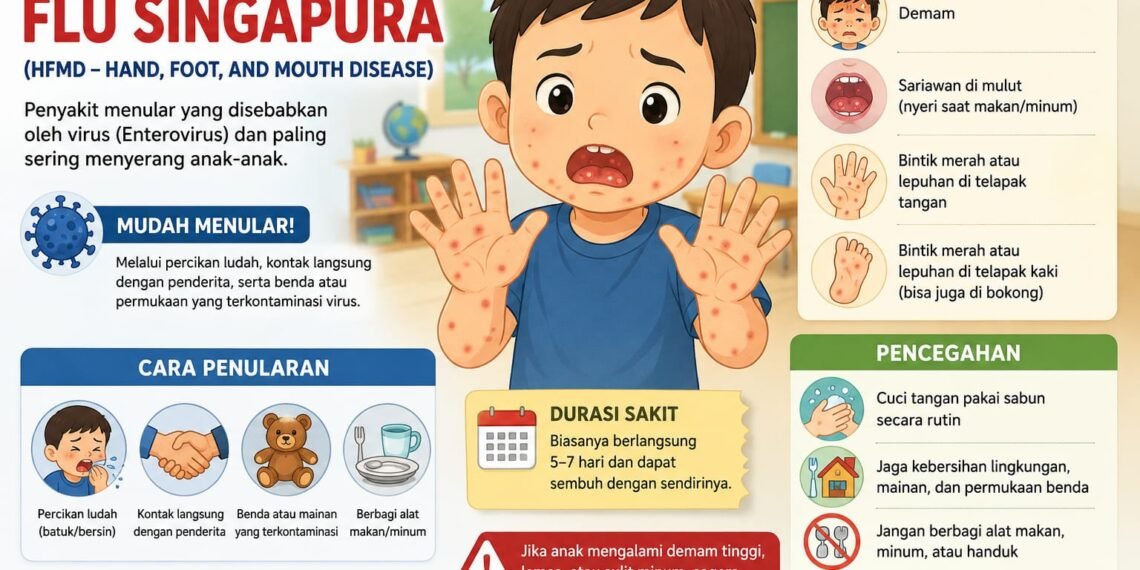 Flu Singapura Mudah Menular, Dinkes Tekankan Kebersihan Lingkungan