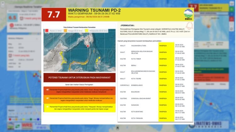 Gempa M7,7 di Filipina Picu Peringatan Tsunami, Pesisir Kaltara Berstatus Waspada