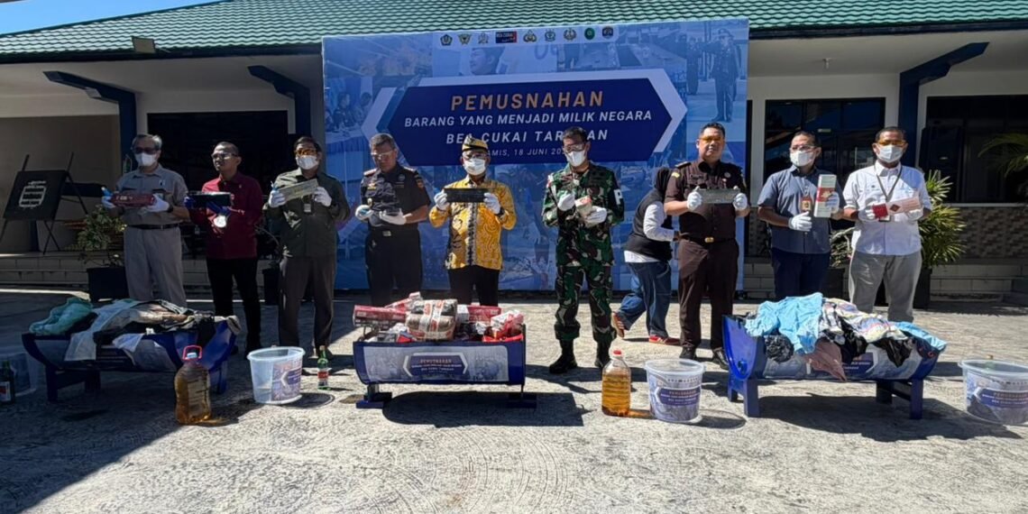 Tindak lanjut penindakan, Bea Cukai Tarakan Musnahkan Ratusan Ribu Barang ilegal