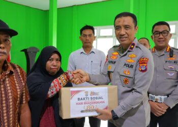 Sambut HUT Bahayangkara ke-80, Ditlantas Polda Kaltara Laksanakan Bakti Sosial