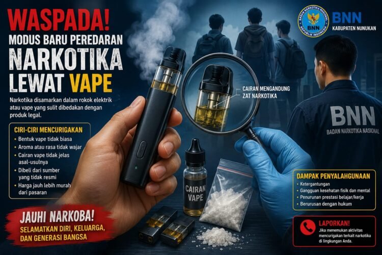 BNN Nunukan Ingatkan Bahaya Modus Baru Narkotika Lewat Vape