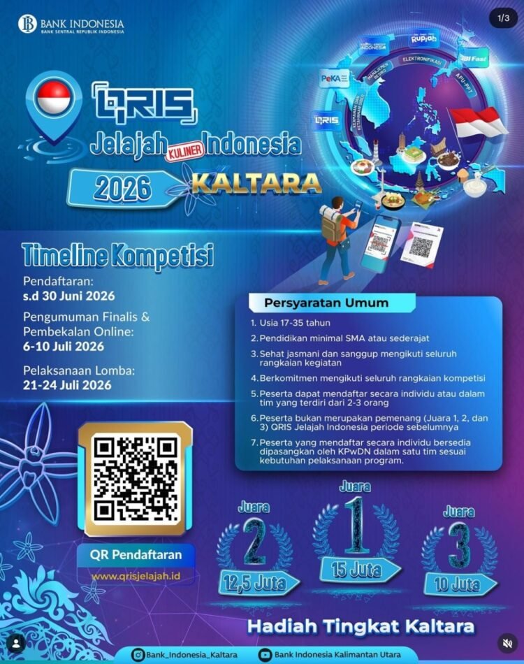 Sisa 3 Hari Lagi, Pendaftaran QRIS Jelajah Indonesia Kuliner 2026 Kaltara Segera Ditutup