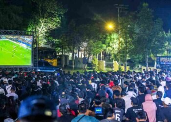 Kodim 0907/Tarakan Turut Meriahkan Nobar Semifinal Piala Dunia, Perkuat Kebersamaan Warga