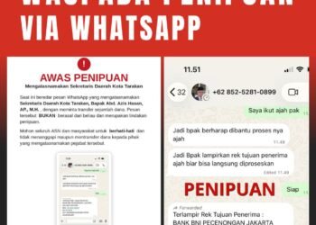 Modus WhatsApp Catut Nama Sekda Tarakan, Pelaku Minta Transfer Rp75 Juta