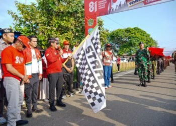 Gubernur Buka Kirab Kebangsaan di Sebatik, Tegaskan Perbatasan Wajah Terdepan Indonesia 