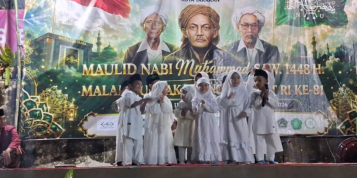 Meriah! PCNU Kota Tarakan Gelar Peringatan Maulid Nabi dan Malam Puncak HUT ke-81 RI Bersama Santri dan Orang Tua Murid