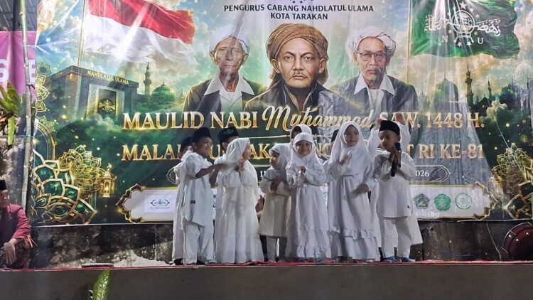 Meriah! PCNU Kota Tarakan Gelar Peringatan Maulid Nabi dan Malam Puncak HUT ke-81 RI Bersama Santri dan Orang Tua Murid