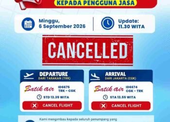 Erupsi Anak Krakatau Berdampak, Penerbangan Batik Air Tarakan-Jakarta Dibatalkan
