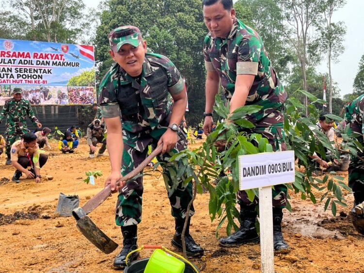 460 Pohon Ditanam di Bunda Hayati, Kodim Bulungan Targetkan 2.500 Pohon