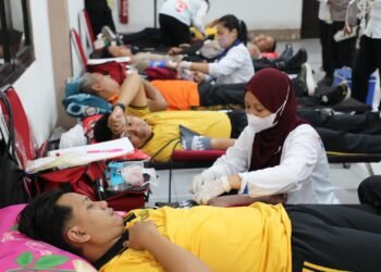 Donor Darah Ditlantas Polda Kaltara Semarakkan HUT Polisi Lalu Lintas ke-71