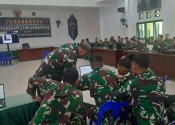 Pussimpur Tingkatkan Kesiapan Latposko-I Latancab Yonif 614/RJP Melalui Pembekalan Simulasi Tempur di Malinau
