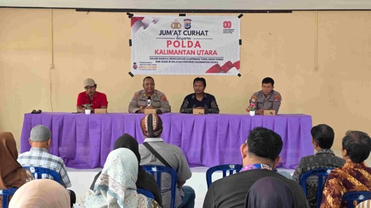 Ditbinmas Polda Kaltara Gelar Jumat Curhat di Desa Gunung Sari, Tampung Keluhan dan Aspirasi Masyarakat