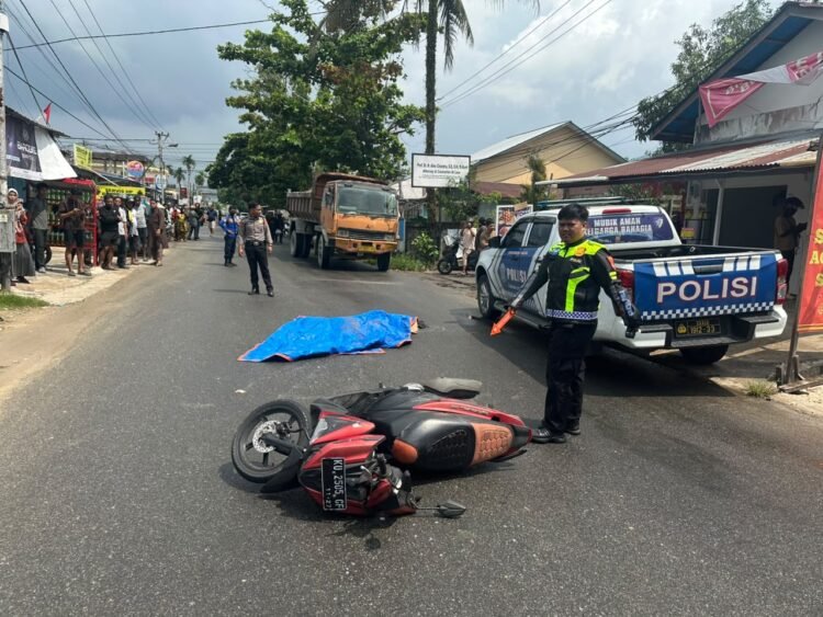 Dahului Truk, Pengendara Mio Soul Kehilangan Kendali hingga Tewas