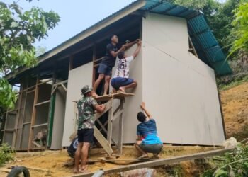 Pembangunan RTLH Sudirman dalam Program TMMD ke-130 Kodim Tarakan Capai 50 Persen