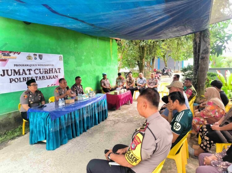 Jumat Curhat di Karang Anyar, Kapolres Tarakan Sosialisasikan Layanan 110