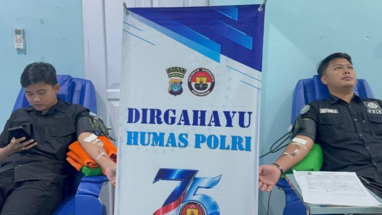 Aksi Donor Darah Humas Polres Tarakan Sambut HUT ke-75 Humas Polri